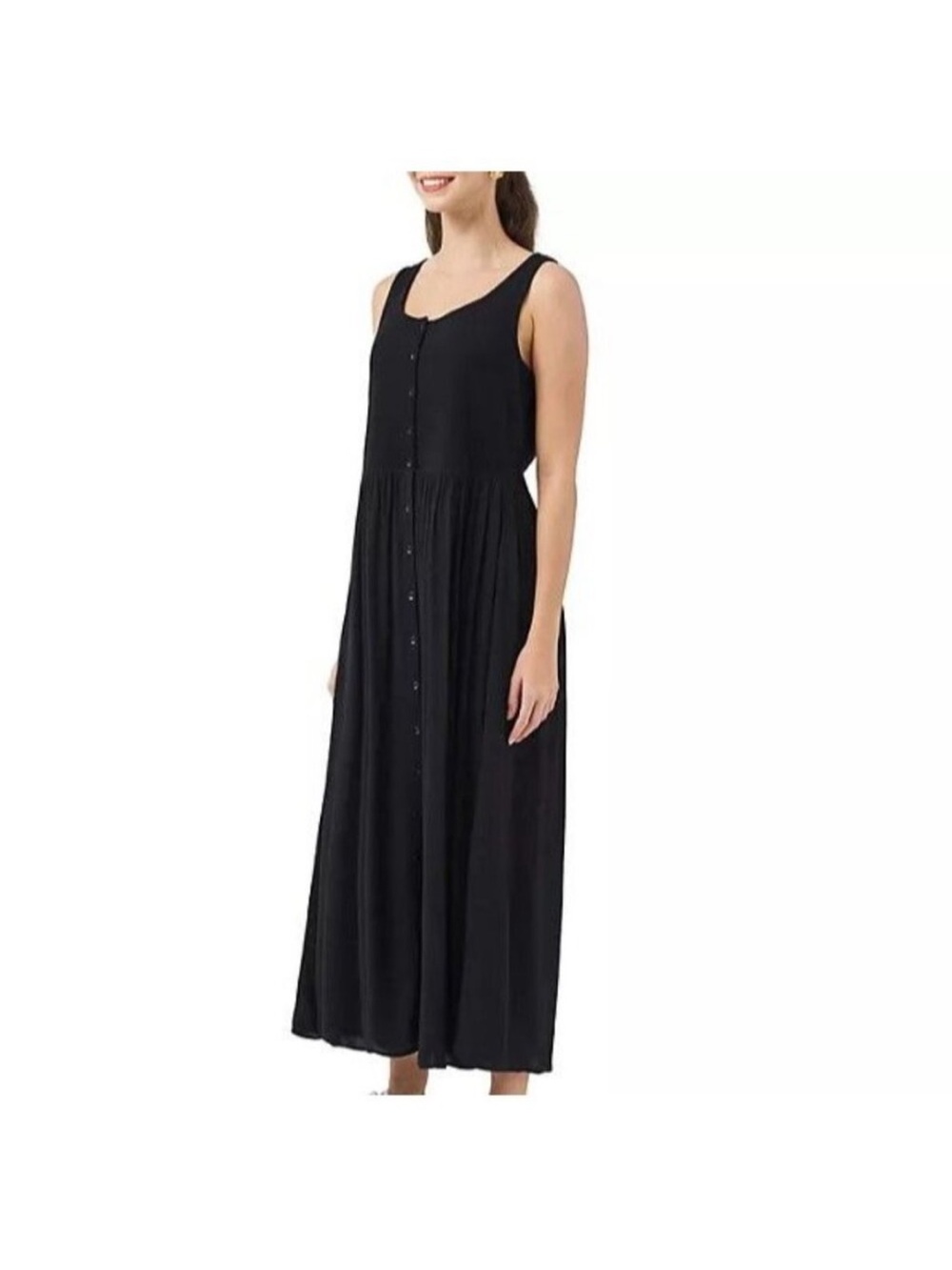 Frye Women's Dress M Sleeveless Button Front Midi Dress Black Size M